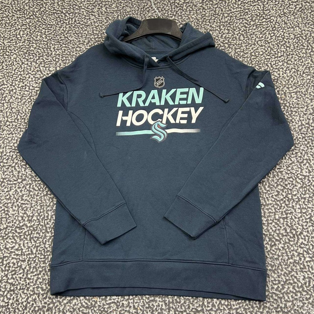 Seattle Kraken Hoodie Men Medium Blue Fanatics Pullover Long Sleeve New M